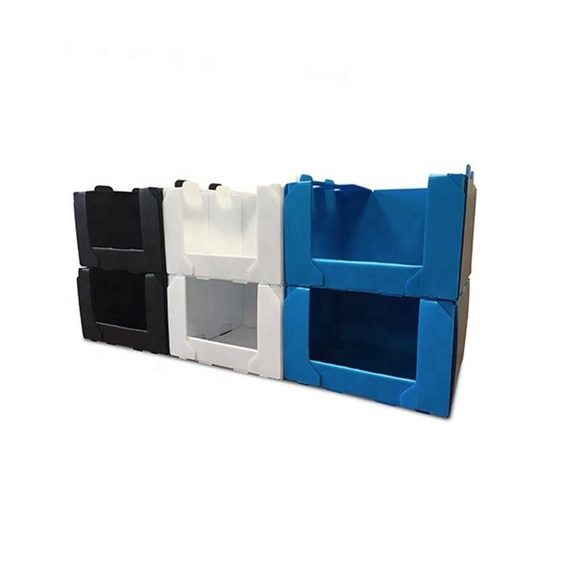 Corrugated Plastic Stackable Warehouse Bins Foldable
