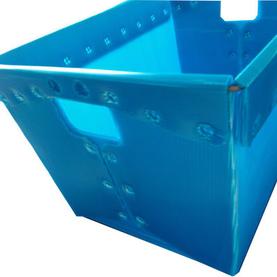 Biru Polypropylene Mail Tote 4mm Plastik Bergelombang Dengan Tali Baja