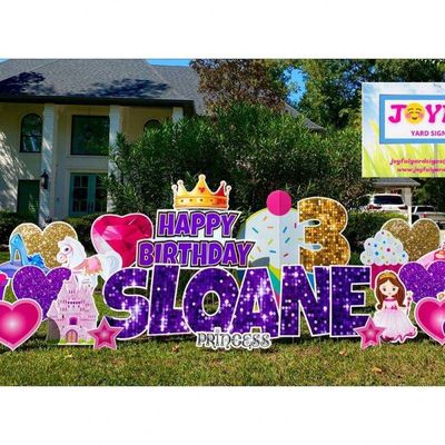 3mm 4mm Coroplast Halaman Huruf Plastik Bergelombang Tanda Selamat Ulang Tahun