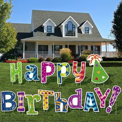 3mm 4mm Coroplast Halaman Huruf Plastik Bergelombang Tanda Selamat Ulang Tahun