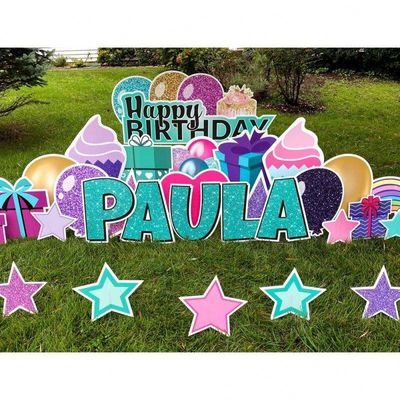 3mm 4mm Coroplast Halaman Huruf Plastik Bergelombang Tanda Selamat Ulang Tahun