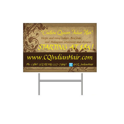 Coroplast Yard Signs Tanda Plastik Bergelombang Polypropylene Disesuaikan