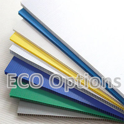 Daur ulang PP lembaran plastik bergelombang Corflute Board Disesuaikan pelindung ECO